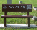 A memorial bench such as this one can be placed in a private garden or in a public cemetery. This bench monument has been customized and polished.