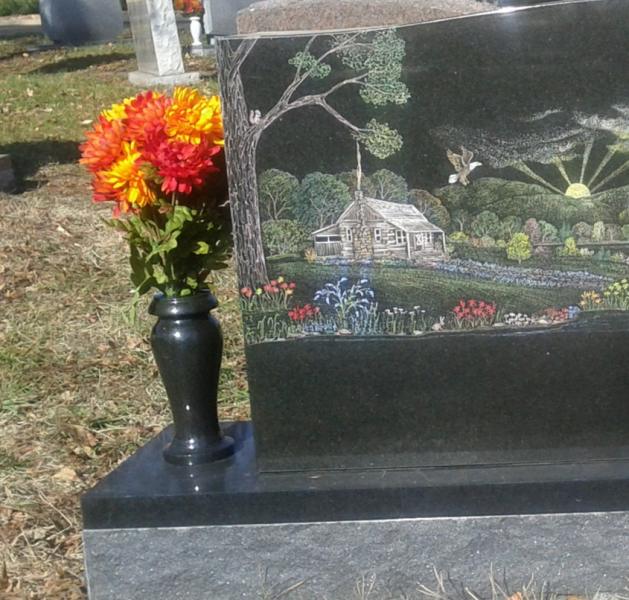 Customize your purchase with color sketched designed and added vases to honor your loved one. 